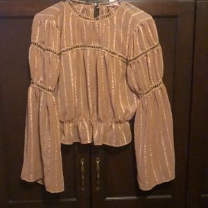 Agaci Mocha Bell Sleeve Top